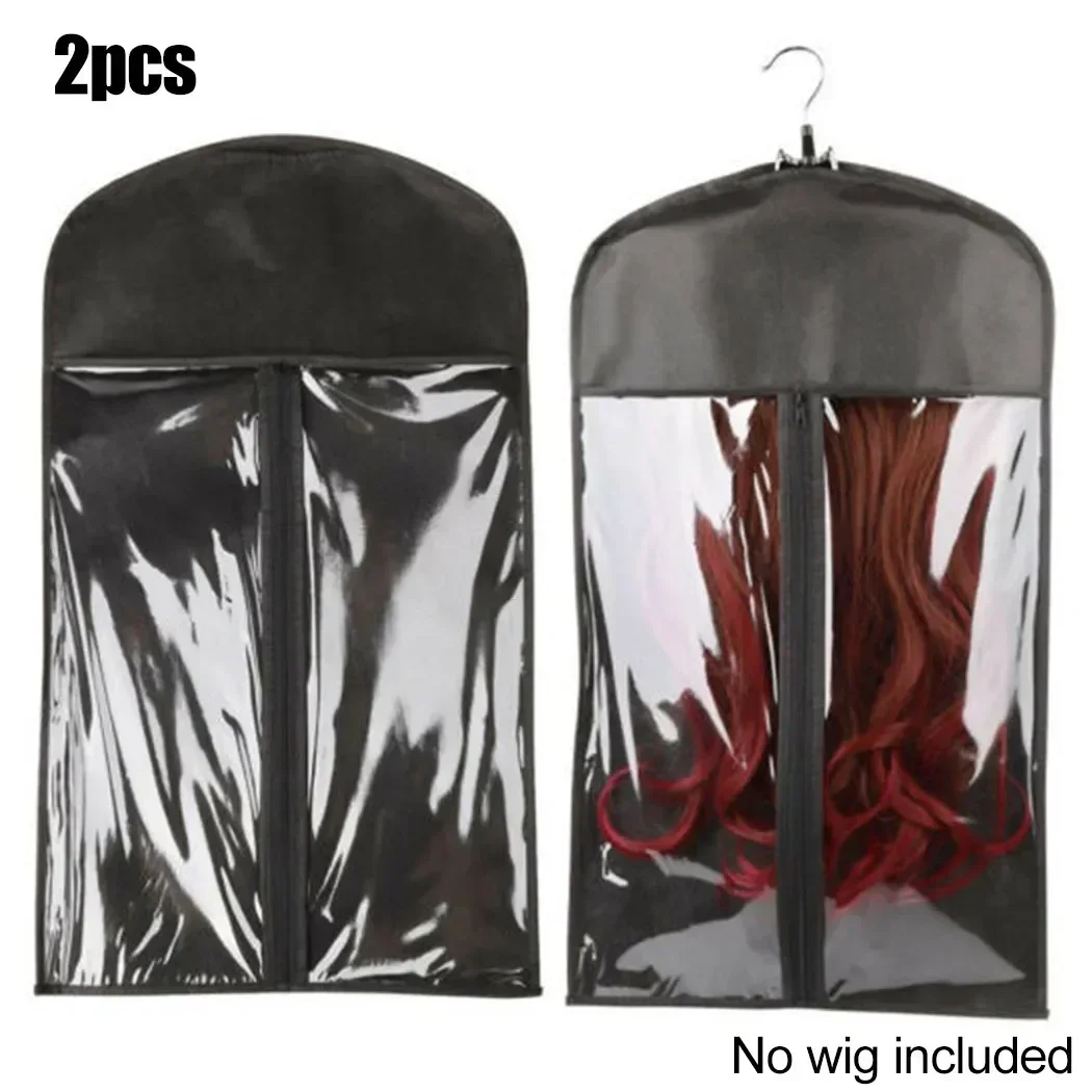 

2× Wig Hangers Hair Extension Carrier Storage Bag Wig Dust Proof Bag Pouch Well For Virgin Hair Weft Clip In Hair Extension