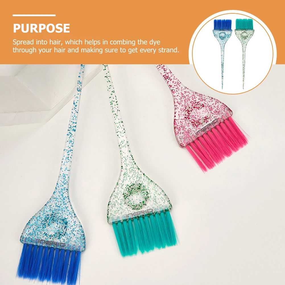 

2pcs Hair Dye Applicator Brush Lightweight Portable Tint Comb For Salon Spa Foiling Micro Braiding Keratin Treatment Easy Clean