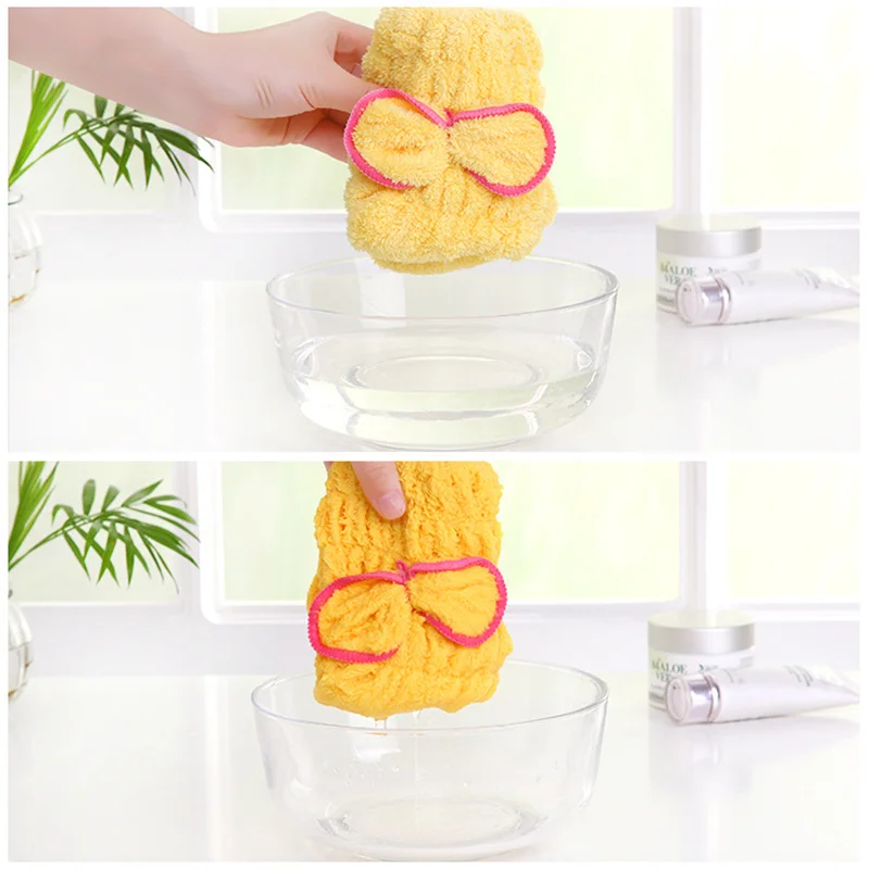 Microfibre Quick Hair Drying Bath Towel Spa Bowknot Wrap Towel Cap Bathroom Accessories Bonnets For Women Designer Shower Cap