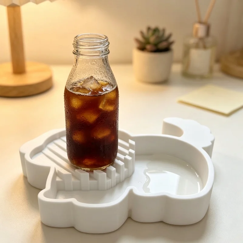 Plateau pour gamelle d'eau de chien pour terrasse extérieure, plateau anti-déversement et anti-condensation, idéal pour les tables de jardin, les pique-niques et la mise en place de boissons froides lors de fêtes de famille