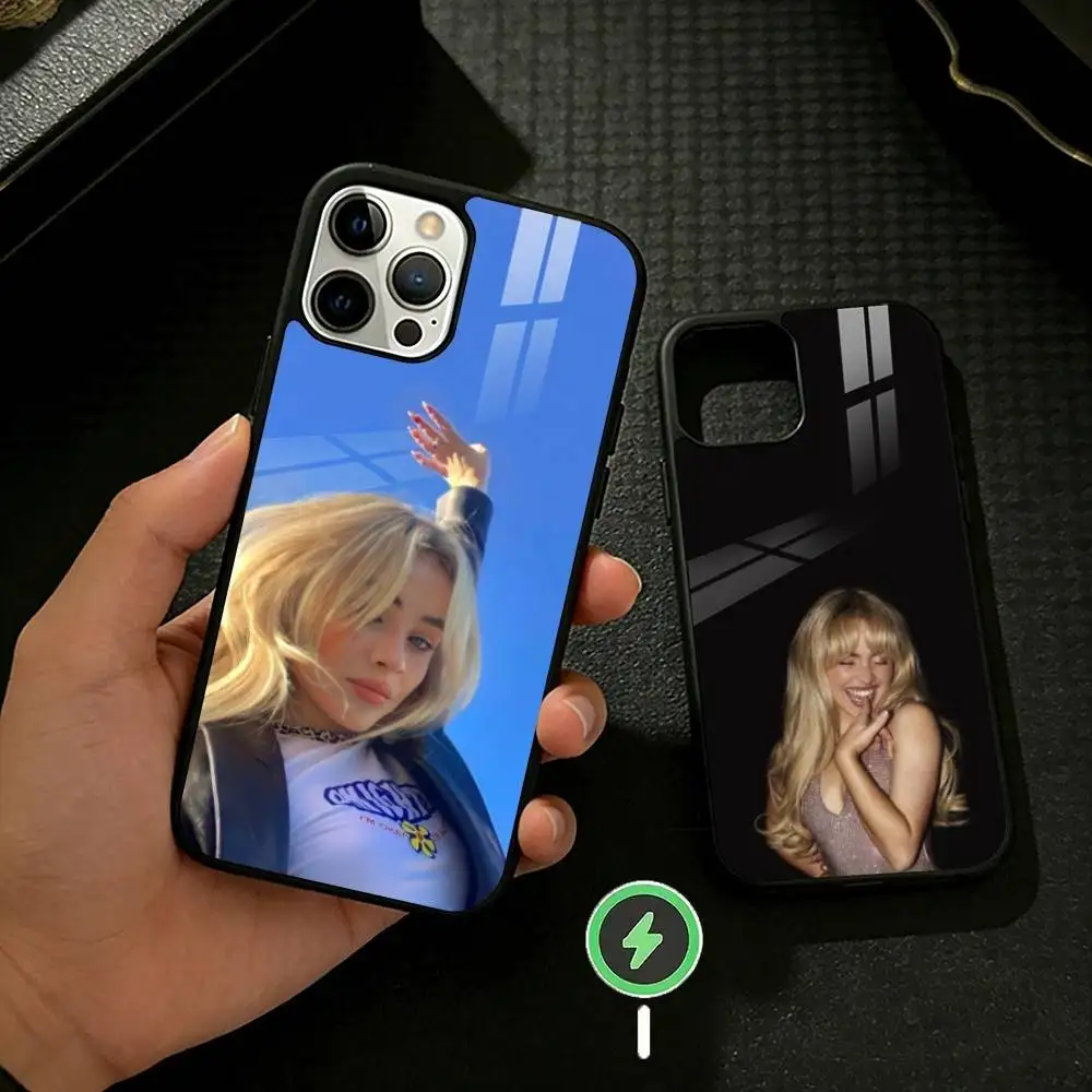 

Singer S-Sabrina C- Carpenter Phone Case For iPhone 17 16 15 14 13 12 Pro Max Plus for Mirror Wireless Magnetic Cover