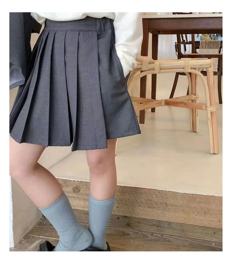 2025 الخريف الشتاء الفتيات الاطفال 2 قطعة ملابس أطفال المراهقين دعوى مجموعة سليم السترة سترة علوية + تنورة صغيرة مطوي 4 5 10 12 سنة #5