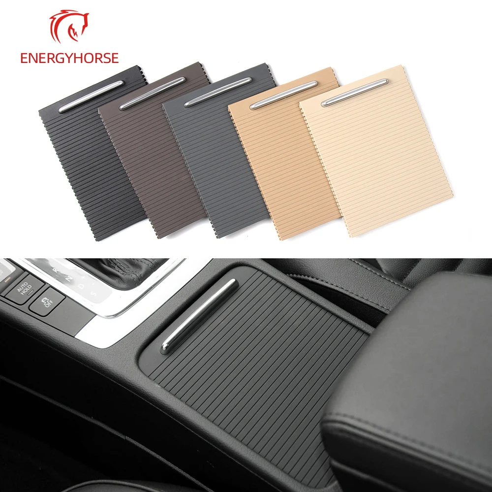 Interior braço console central suporte de copo capa guarnição zíper rolando obturador cego capa para volkswagen magotan cc passat b6 b7