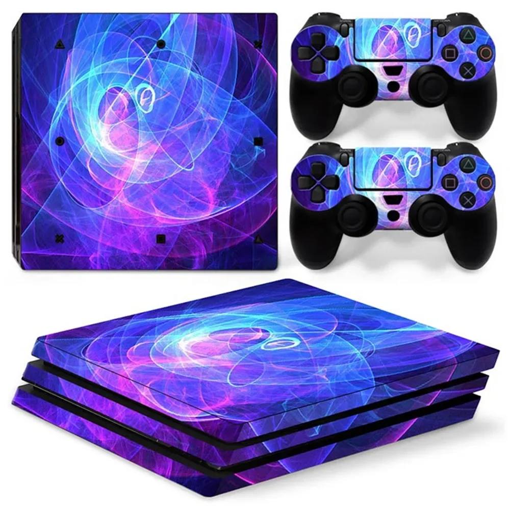 Capa de decalque adesivo de pele de vinil para corpo inteiro para console PS4 Pro e 2 peças de skins de controlador