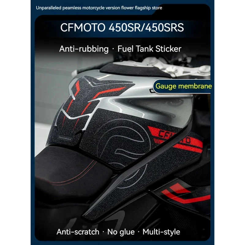 For CFMoto 450srs 450sr 450ss 2022 2023 2024 motorcycle fuel tank side anti slip protection pad knee grip stickers accessories