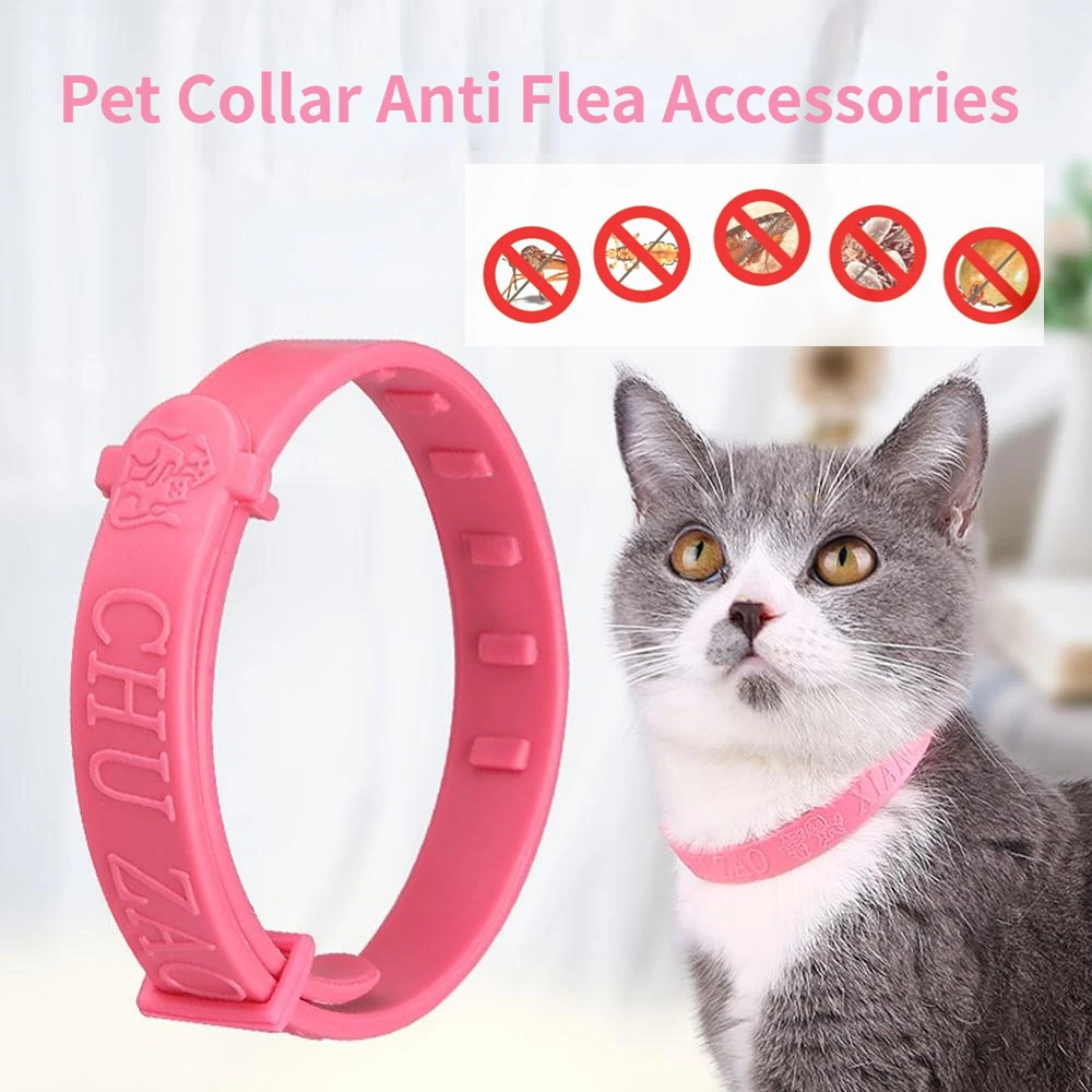 Pet Cat Collar Anti Flea Mite Piolhos Insecticida Mosquito Pet Collar Ajustável artculos Proteção a Longo Prazo Cat Acessórios