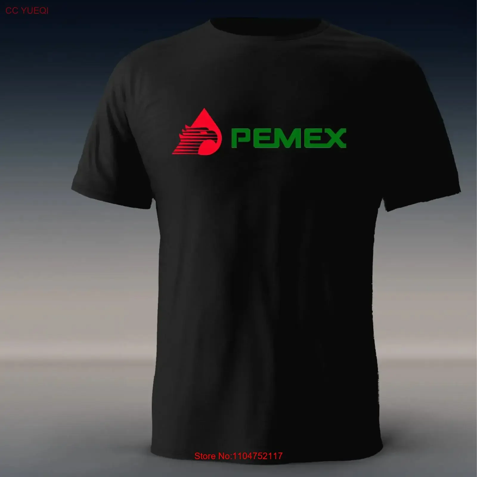 Camiseta Negra para Hombre con el Logotipo de Pemex México, Talla S a 4XL, Estilo Vintage Lavado, Versátil, Suave, para Uso Diario, Elástica