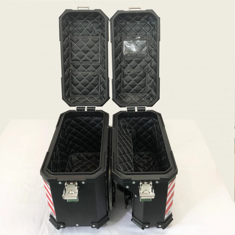 

New Arrival 37L Aluminum Alloy Motorcycle Side Box Waterproof Storage Luggage Case Universal Motorbike Side Box Set