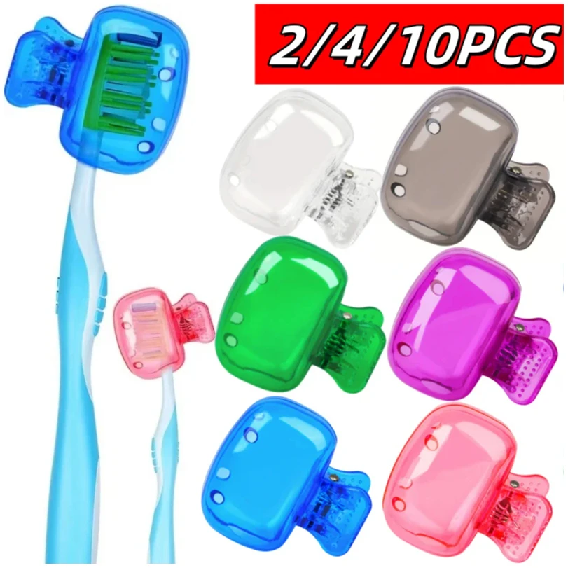 

10/4/2PCS Travel Toothbrush Head Covers Toothbrush Protector Cap Brush Pod Case Protective Portable Plastic Clip for Household