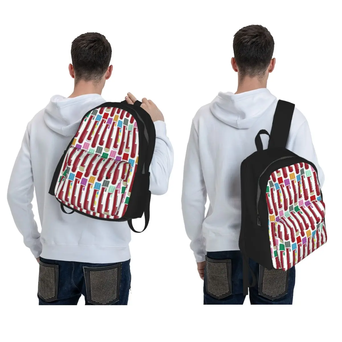 Phlebotomy Blood Tubes Backpack Daypack Large Capacity Children BookBag School Bag Shoulder Bags for Men Women