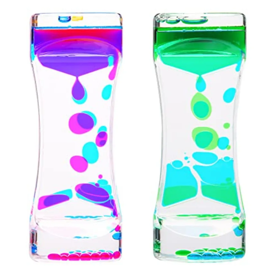 

Liquid Motion Bubbler Timer 2Pack Sensory Toys for Relaxation, Floating Color Lava Timers