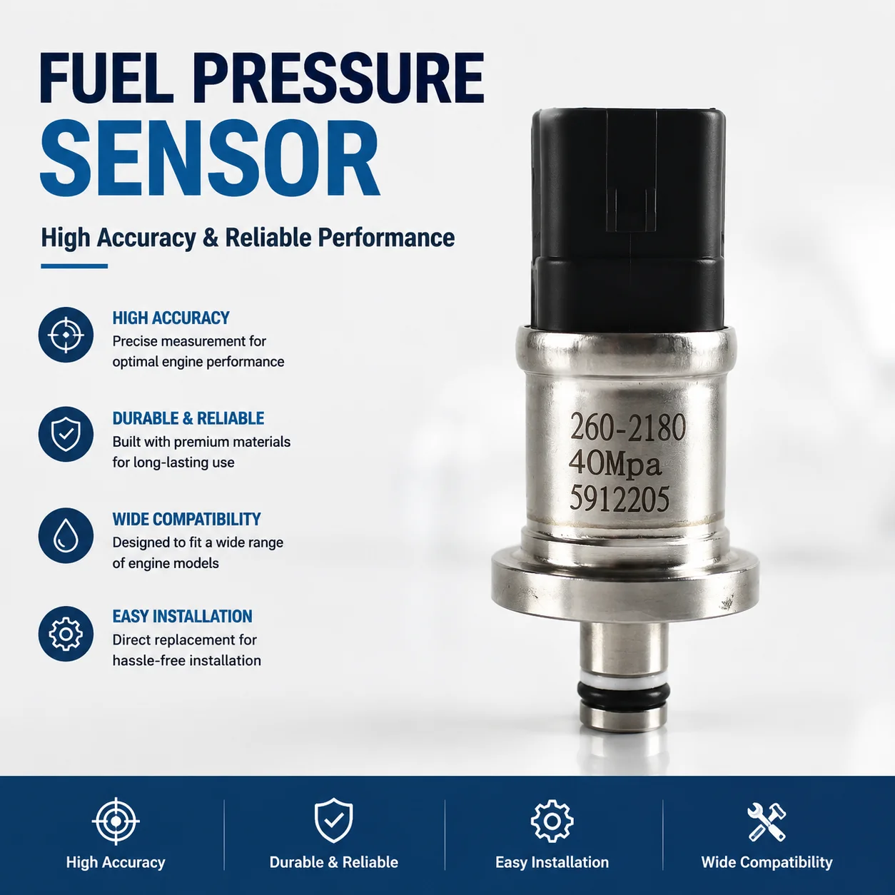 260-2180 High Pressure Sensor Switch 2602180 40Mpa for Excavator Machinery
