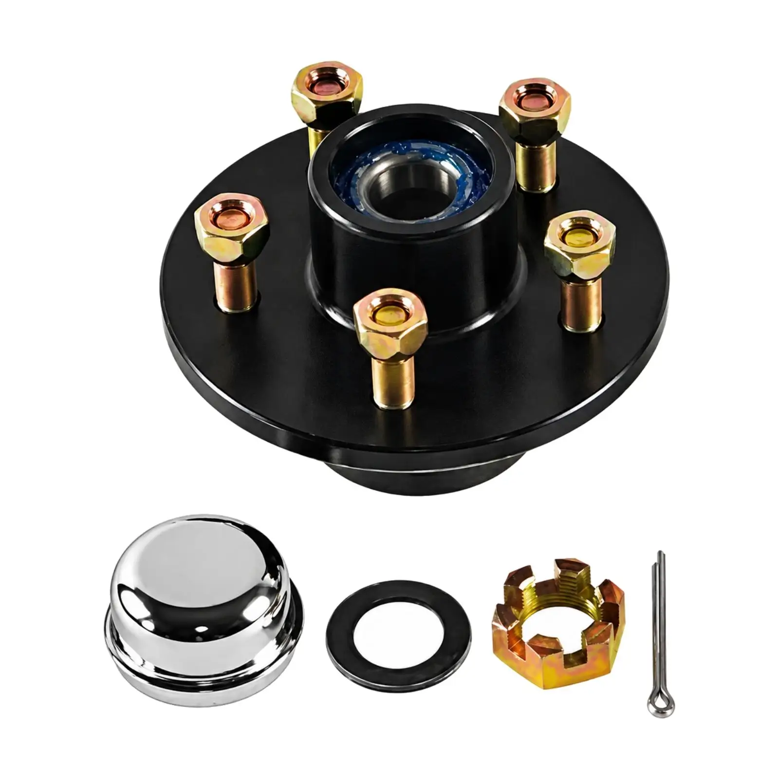 5-Lug Trailer Wheel Hub Assembly Replacement 3500 Lb Trailer Hub Assembly High Load Capacity for RV Owners, Workshop Servicing