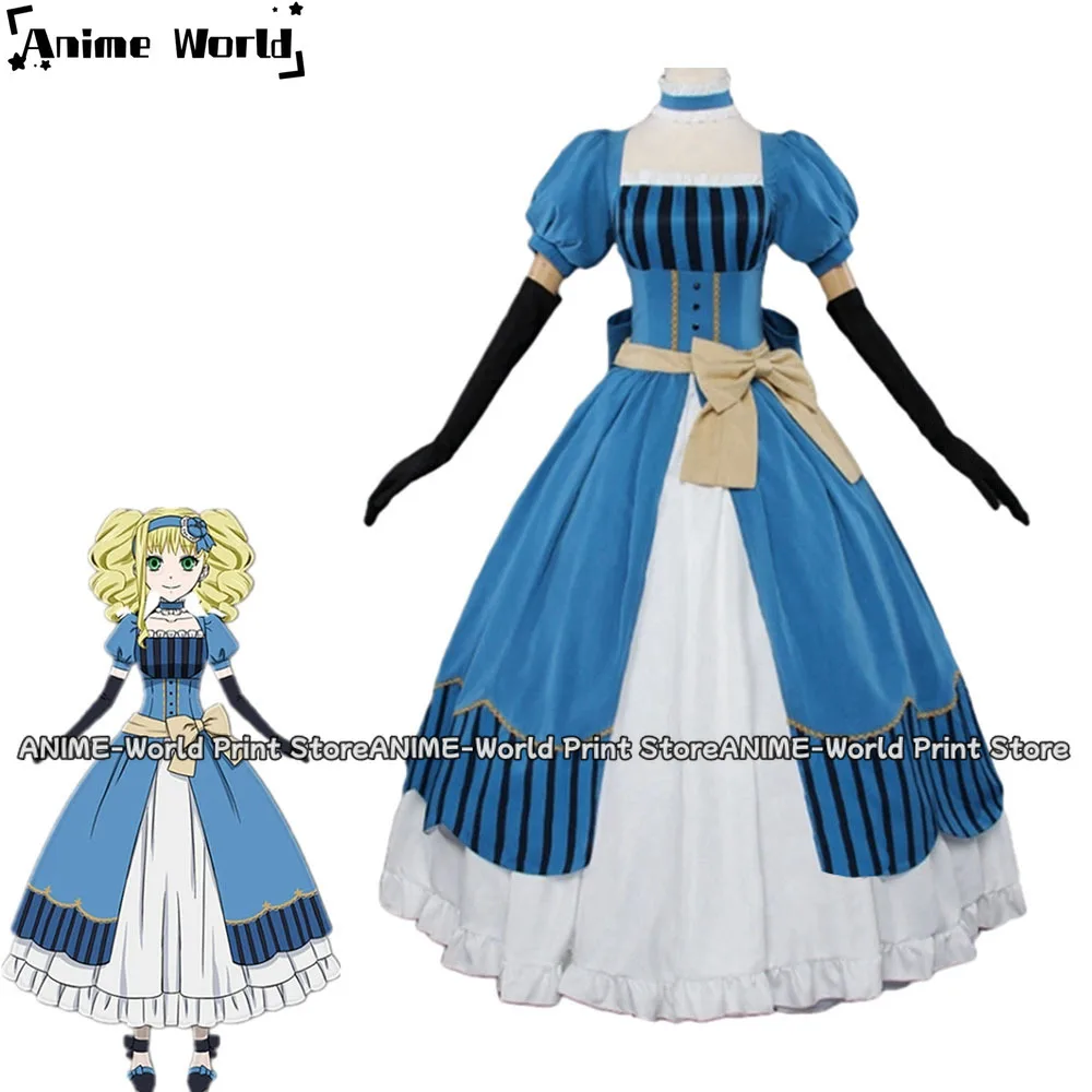 Anime Kuroshitsuji: Book of The Atlantic Black Butler Elizabeth Ethel Cordelia Midford Cosplay Costume Wig Dress Woman Party Set