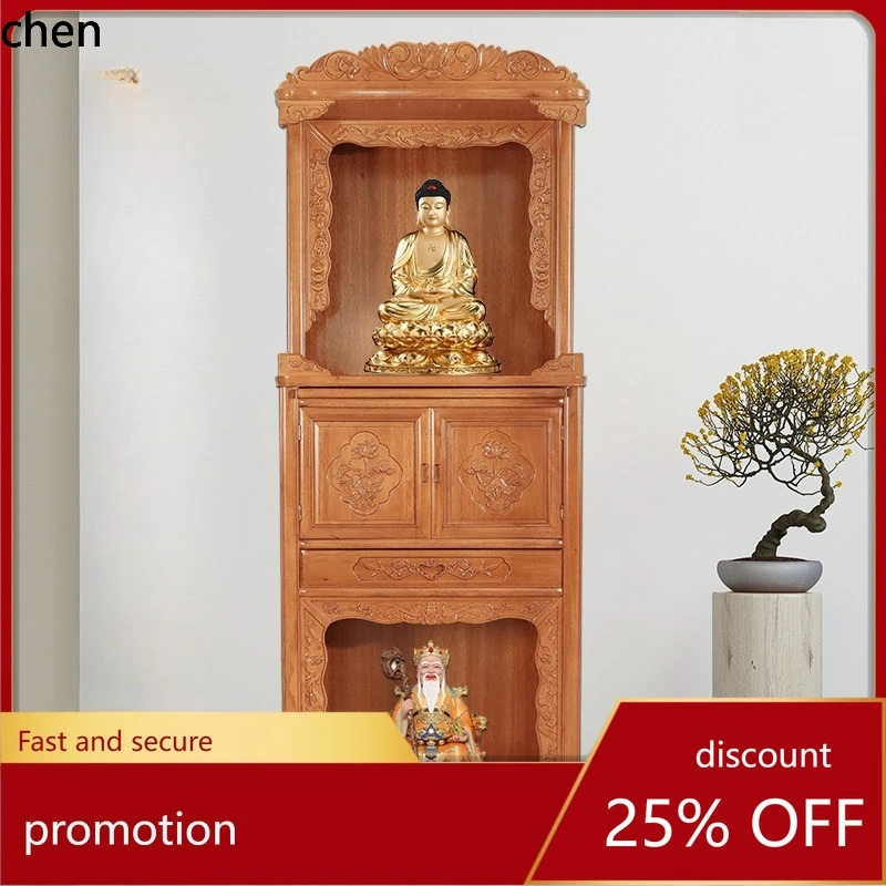 Cz solid wood buddhist shrine home altar cabinet two-tier offering table home buddhist cabinet offering table