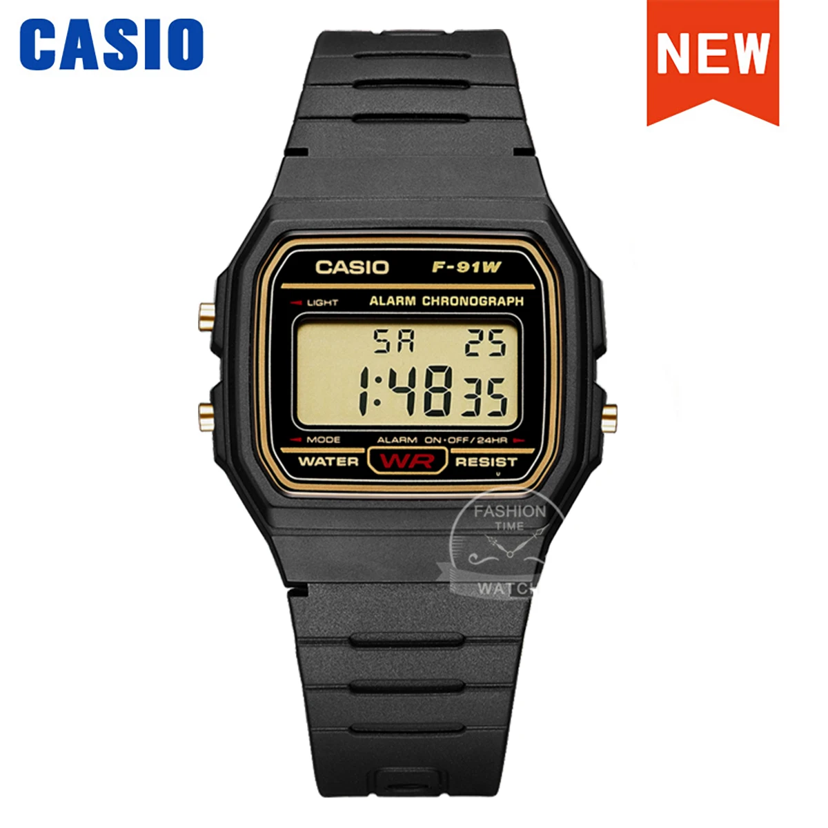 Casio Veelzijdig klein vierkant horloge Retro comfortabel ontwerp Klassieke stijl voor vrijetijdskleding F-91WG-9