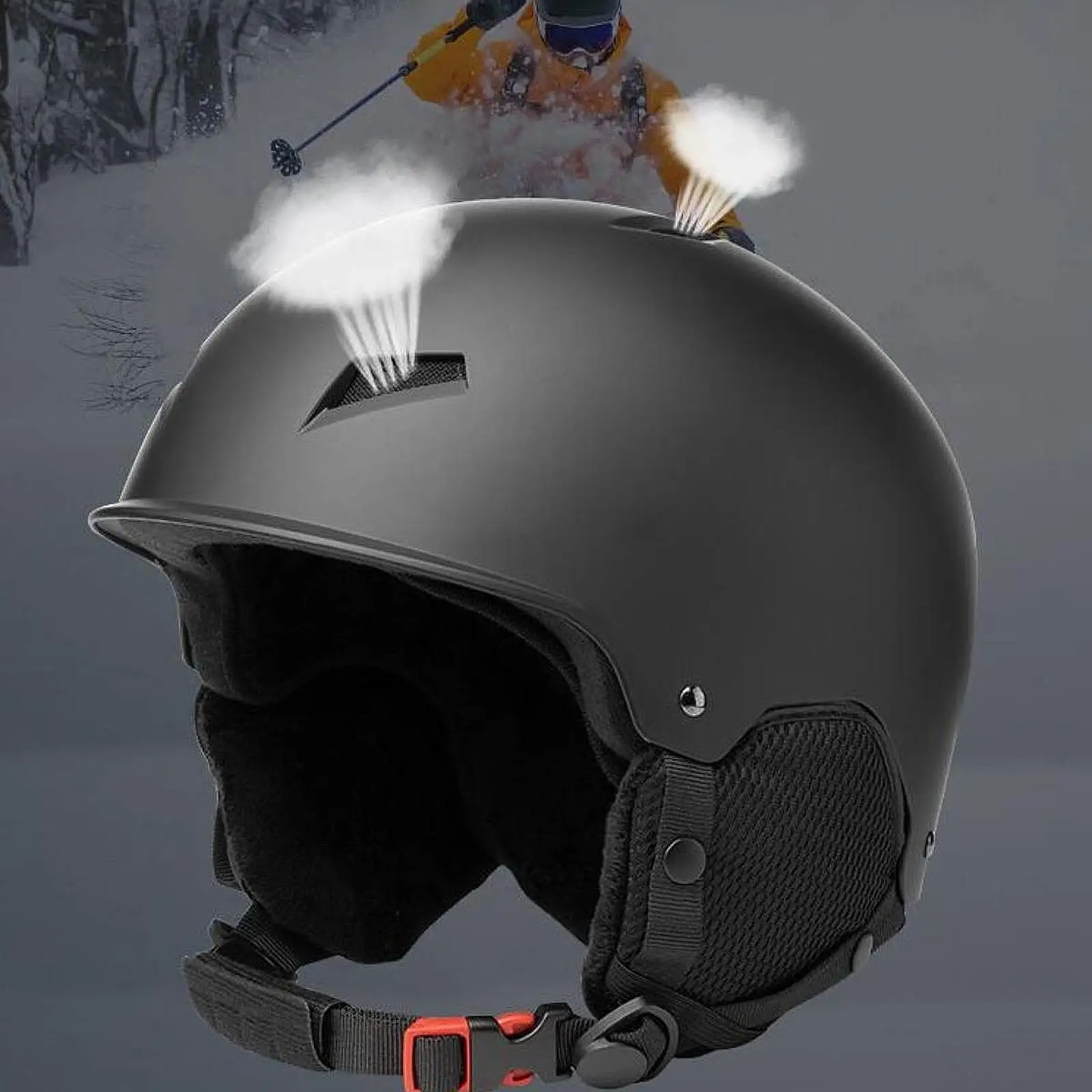 

Protective Snowboarding Helmet with Ventilation and Plush Ear Warmers for Outdoor Biking and Skiing