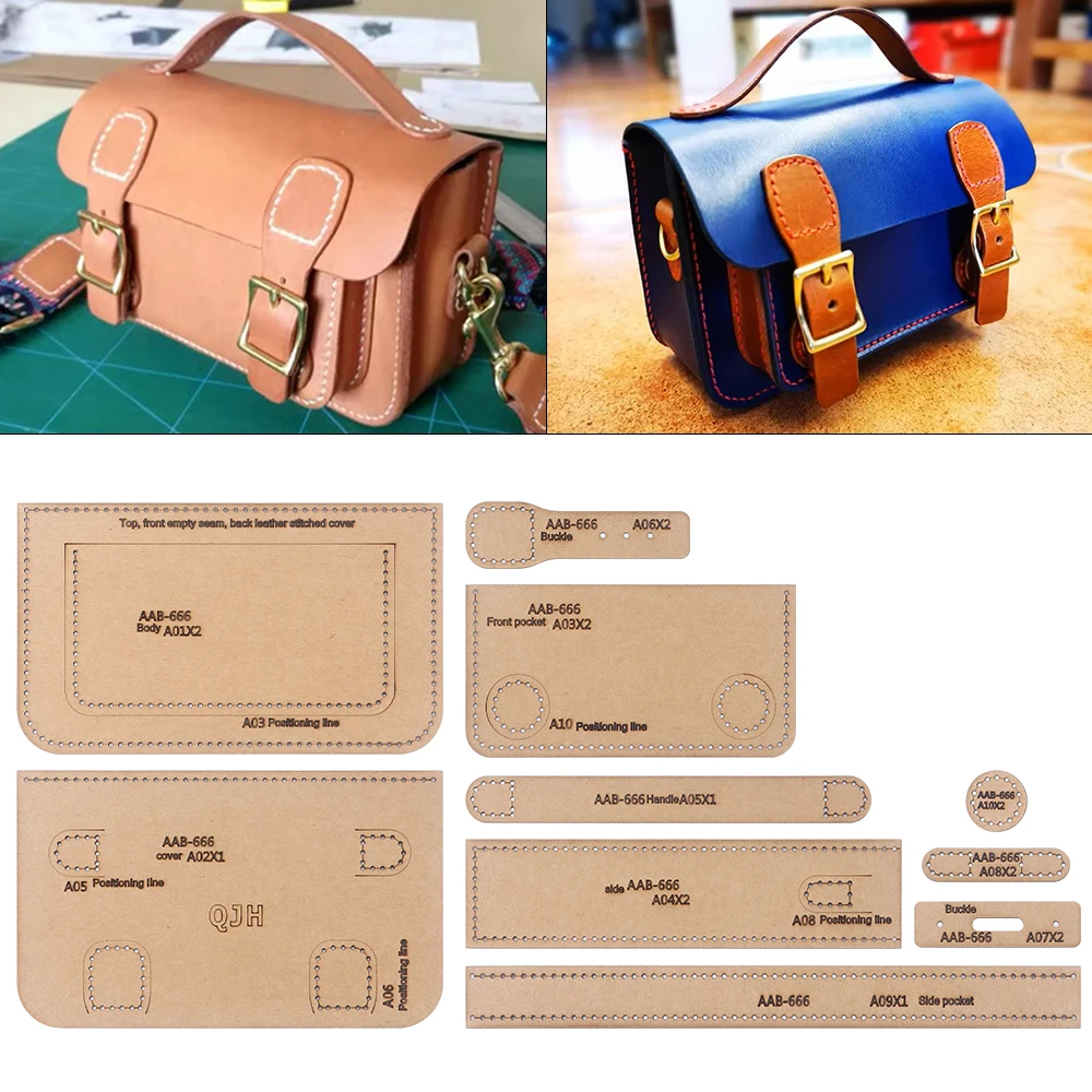 1 Set DIY Quilting Kraftpapier-Schablonen - Papier-Zeichnungsmuster für Handgefertigte Leder-Mini-Retro-Taschen/Schultertaschen