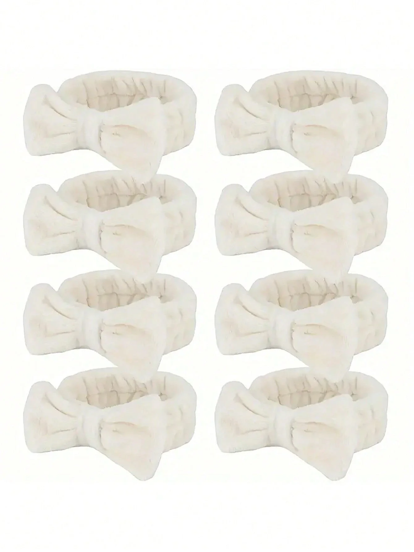 

8pcs High Elasticity Bow Headbands Women Coral Fleece Makeup Hair Bands For Party Wedding