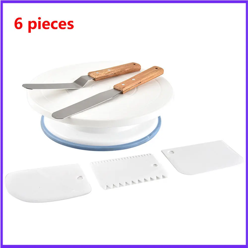 10 Inch Plastic cake decorating table Stand Turntable Rotating Spatula Dough Knife Decorating Cream Cake Rotary Table