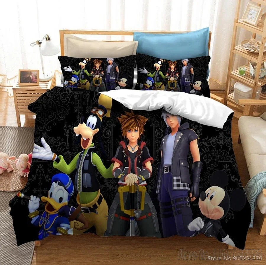 Kingdom Hearts 3D Cartoon Printed Duvet Cover Set HD Comforter Cover Bedclothes for Kids Bedding Sets Bedroom Decor