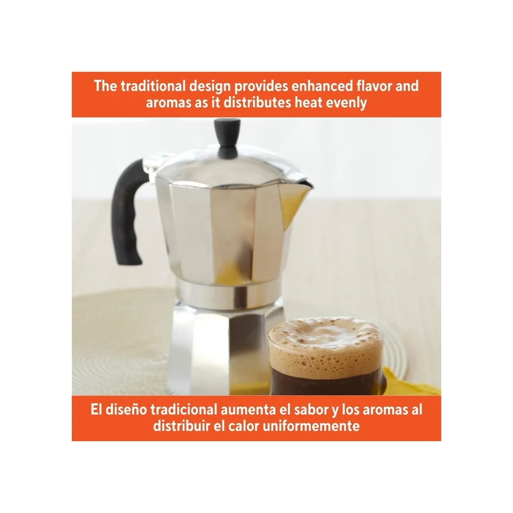 ماكينة صنع القهوة بموقد من الألومنيوم المصبوب 9 أكواب، تصميم أنيق متين، كابتشينوس إسبريسو مثالي للاستخدام اليومي للمطبخ