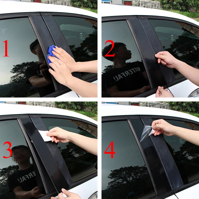 6PCS For Haval F7X F7 2018 2019 2020 Mirror Effect Window Pillar Posts Cover Trim