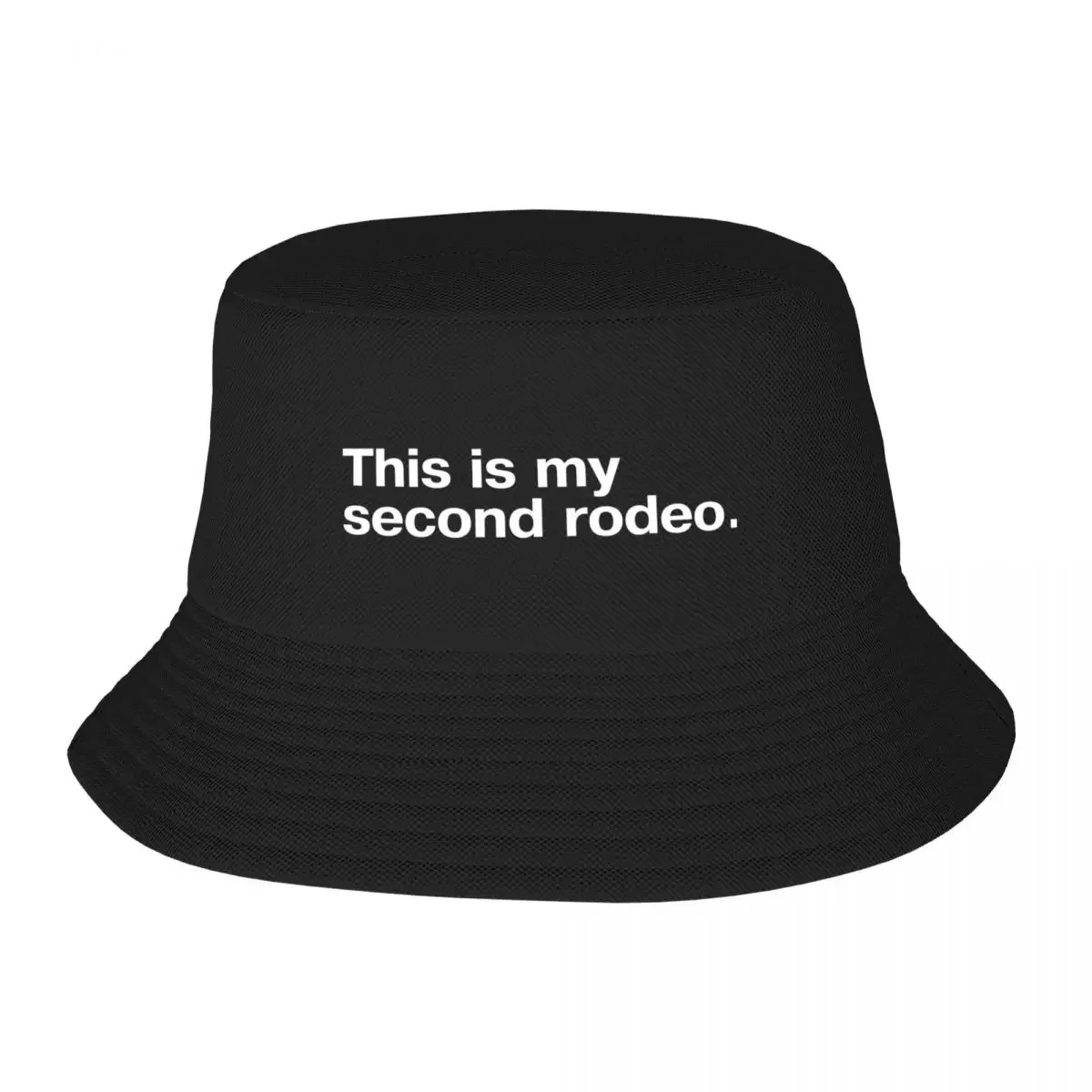 This is my second rodeo. in plain white letters - cos you're not the noob, but barely Bucket Hat Wild Ball Hat For Men Women's