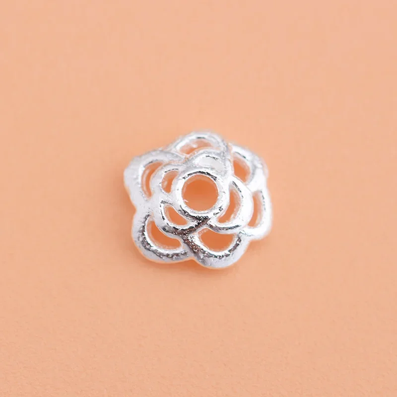 10PCS925 sterling silver DIY material accessories, rose bracket spacer, handmade beaded material crystal bracelet accessories