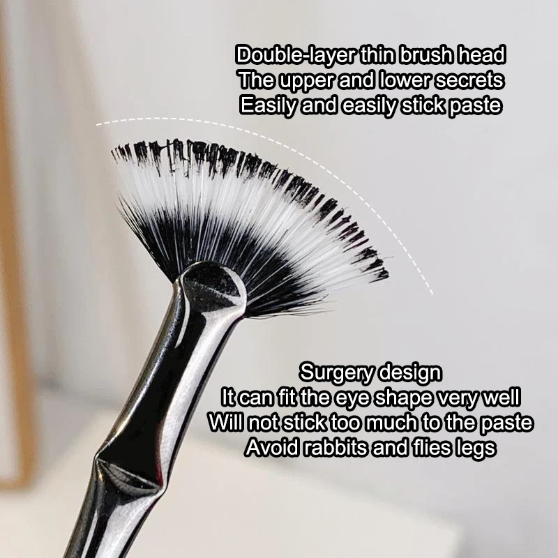 ماسكارا مروحة فرشاة صدفي لاش فرشاة شعيرات ناعمة طوي رمش فرشاة للطي زاوية رمش الحاجب فرشاة لأداة ماكياج #1