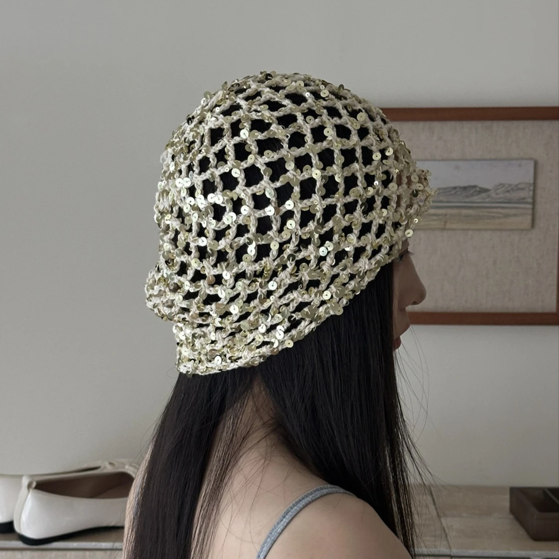 الخريف الإناث الكورية Ins نمط الترتر قبعة الرجعية موضة جديدة النسيج الجوف رئيس التفاف قبعة Y2K الساخن فتاة الاتجاه الباردة قبعة