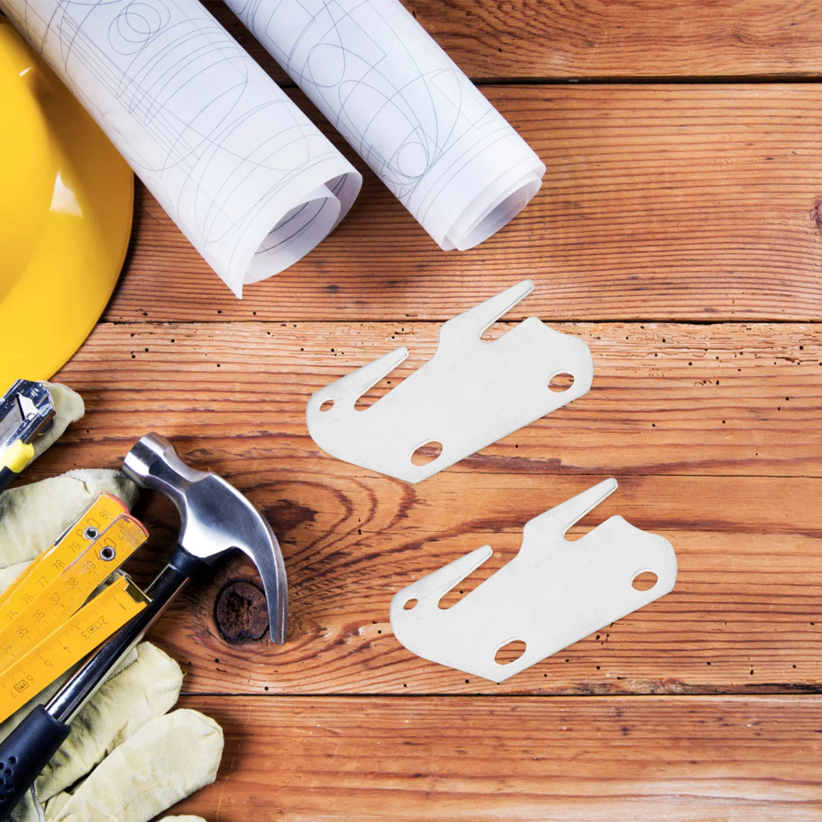 2 uds marcos de cama muebles conector placa de riel accesorios soporte gancho de madera plata