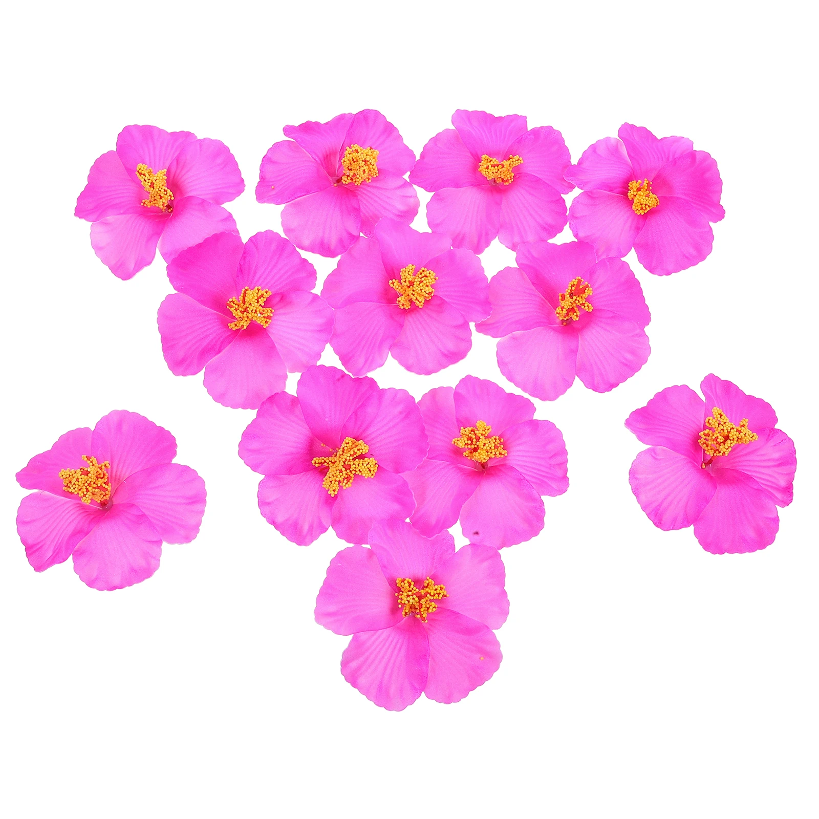 

12 Pcs Artificial Hibiscus Flowers for Luau Party Hawaiian Wedding Decor Summer DIY Faux Floral Centerpieces Bottle Ornament
