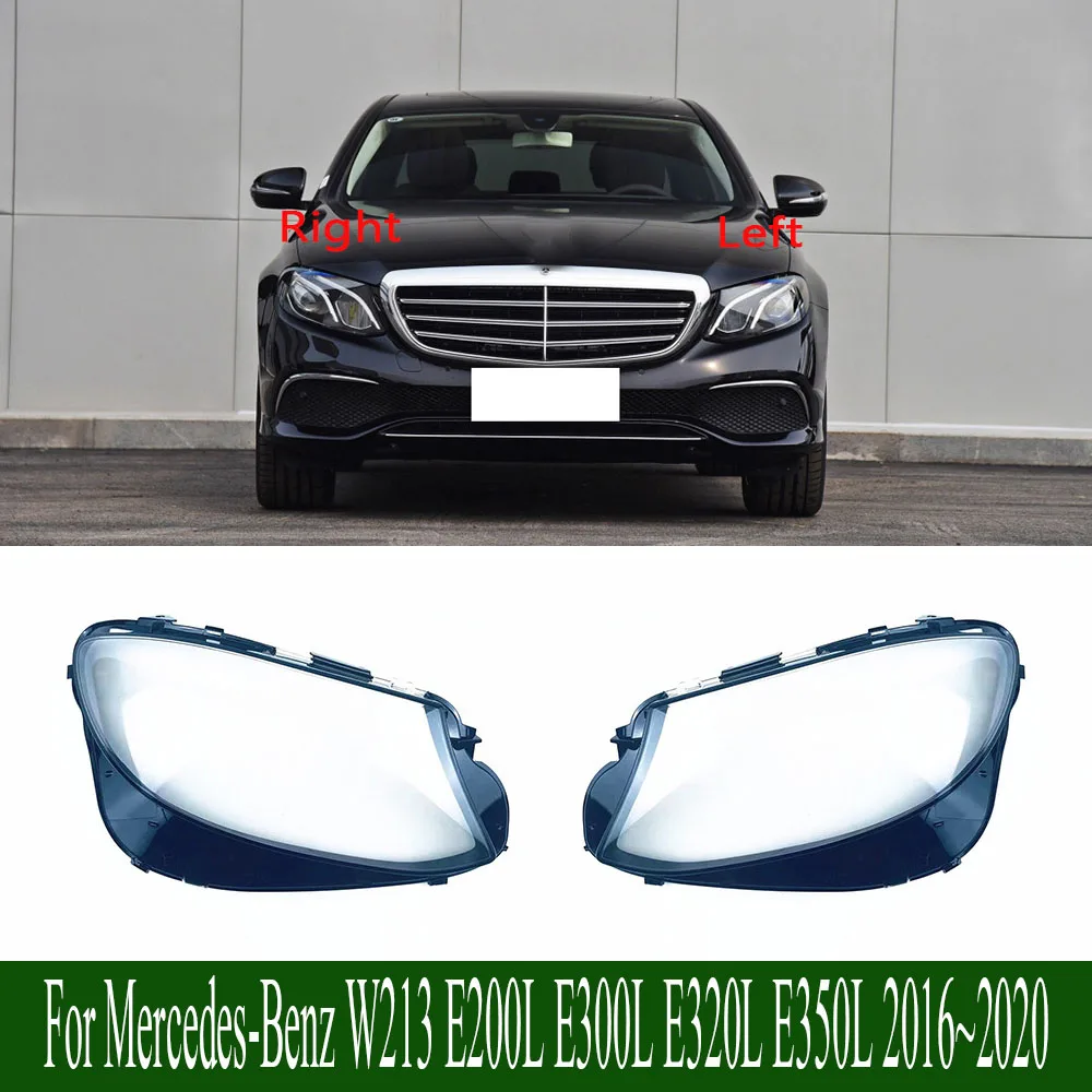 For Mercedes-Benz W213 E200L E300L E320L E350L 2016~2020 Penutup Lampu Depan Lensa Shell Plexiglass Pengganti Kap Lampu Asli