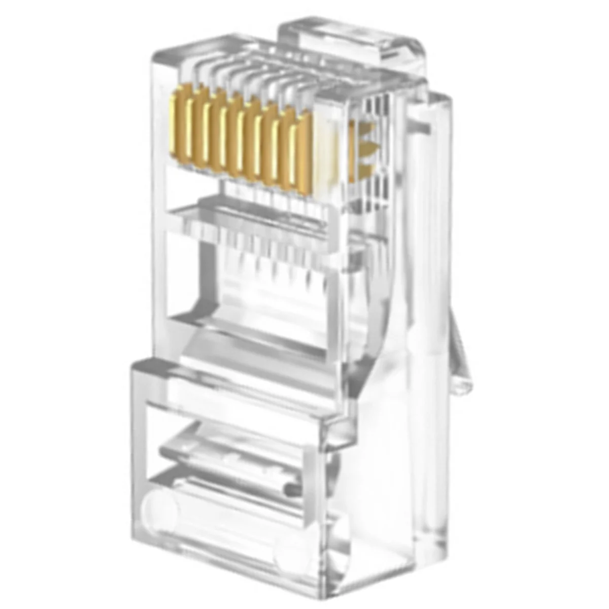 

2025+100pcs RJ45 CAT6 Pass Through Connectors Crystal End Gold-Plated 8P8C Crimp UTP Standard Ethernet Network Modular Plug