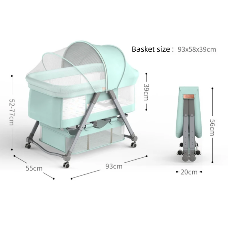 Removable 0-24 months crib Collapsible height adjustable splice Queen crib Baby bassinet bb bed Milk spill proof