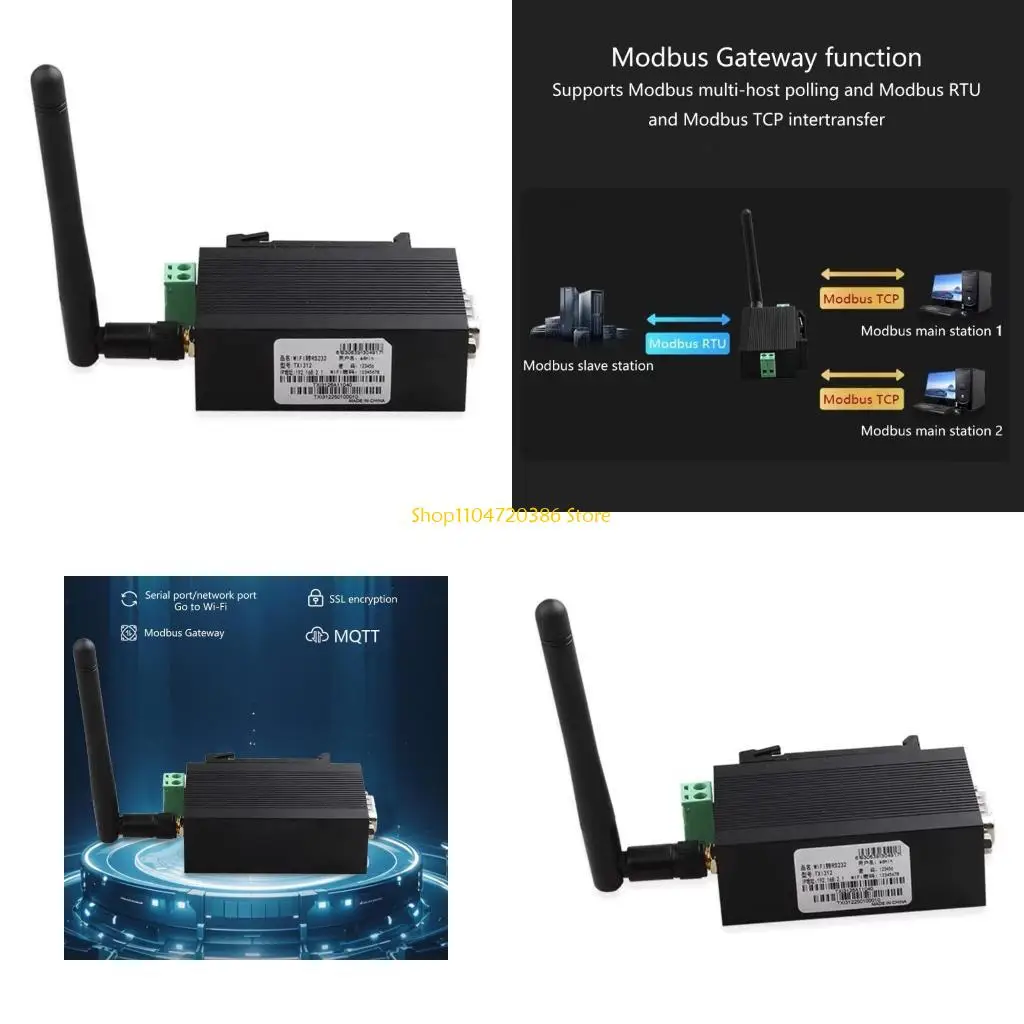K0EA Servidor serial sem fio TXI312 eficiente RS232 para conector WiFi/RJ45 aumenta a compatibilidade aplicações inteligentes