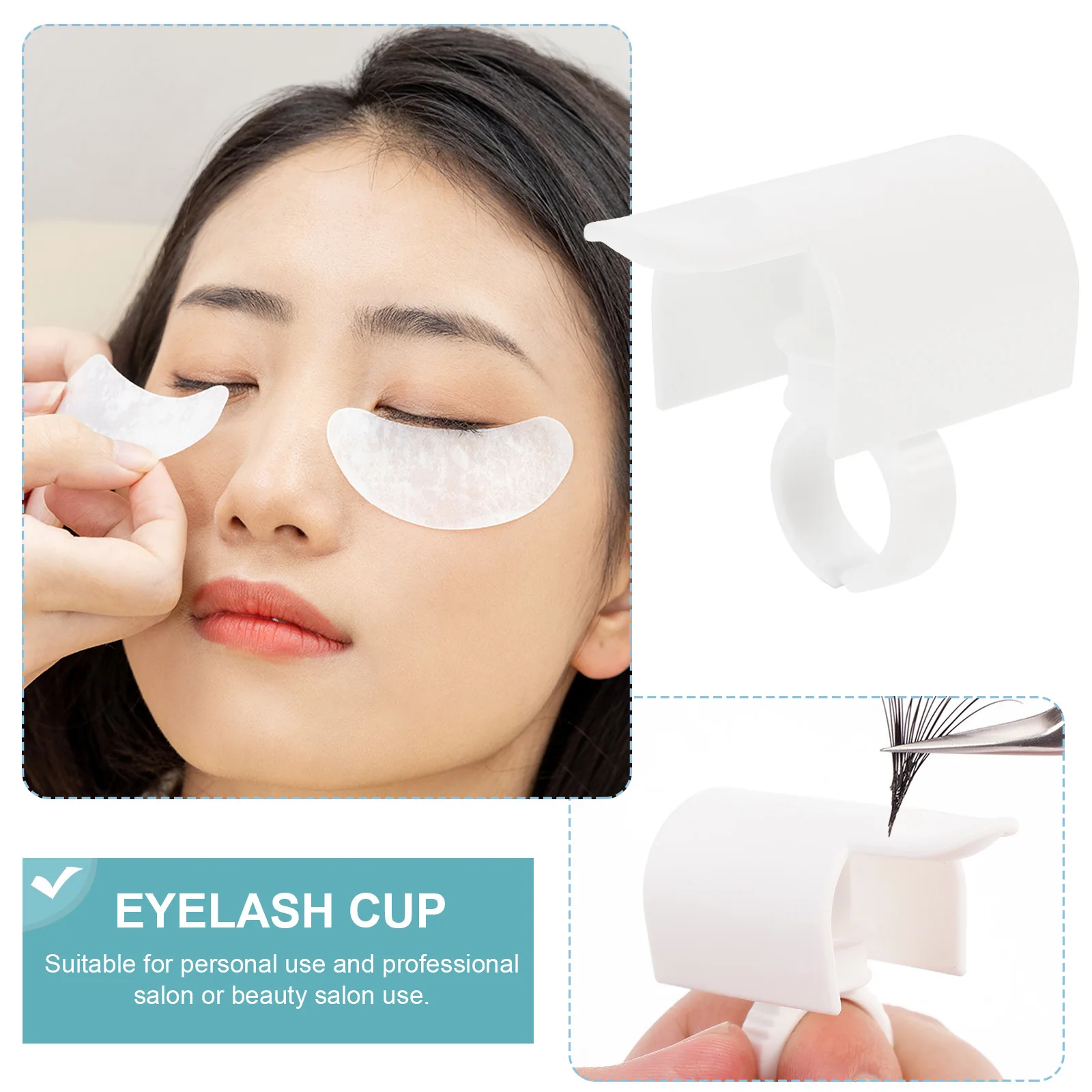 

10Pcs Eyelash Extension Supplies U Shape Cups Durable Safe No Peculiar Smell Grafting Eyelash Cup Salon Supplies