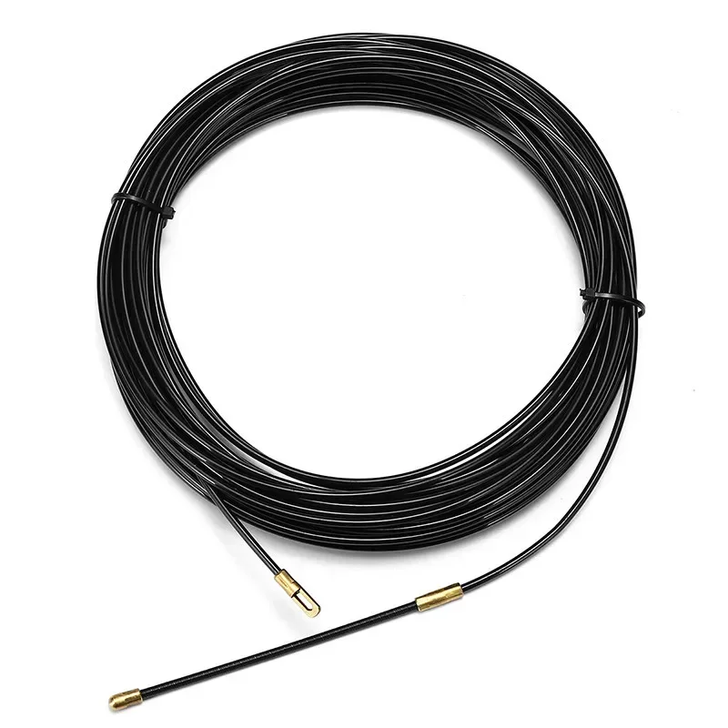 3mm 5/10/15/20/25/30/35/40m cabo push extrator de fibra de vidro preto dispositivo guia elétrico duto rodder peixe fita parede fio conduíte