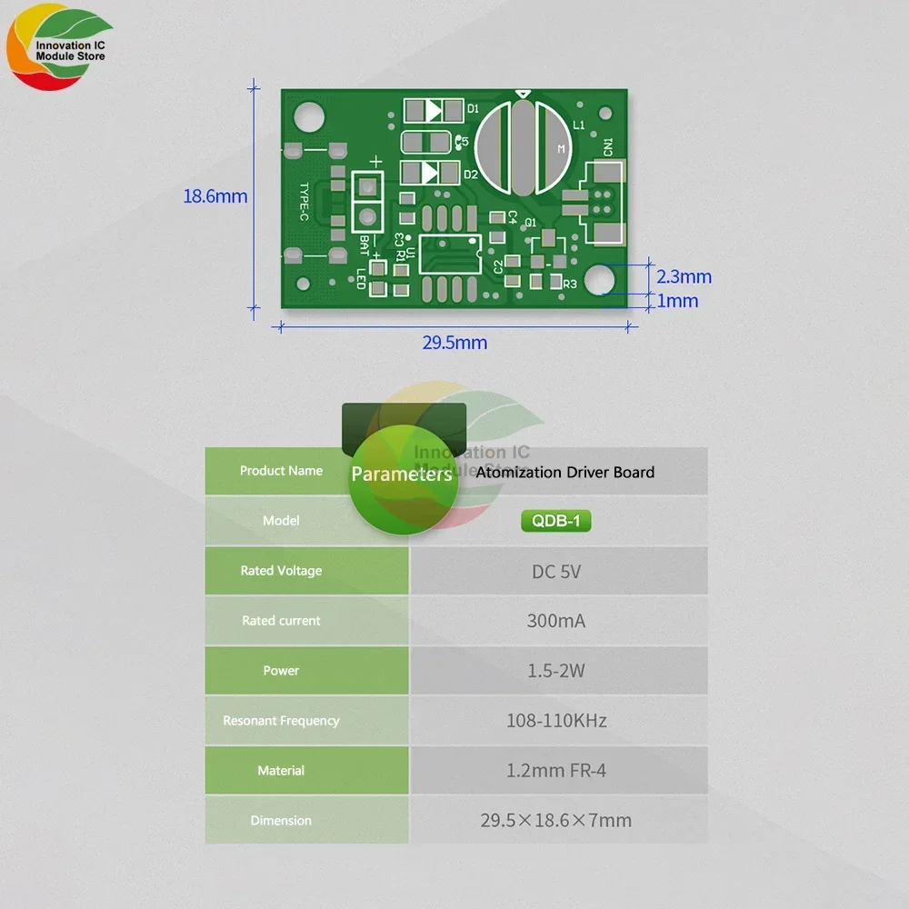 DC5V USB Mini Humidifier Mist Driver Circuit Board Fogger Atomization Film Atomizer Sheet Diy Kits Type-C/Micro USB