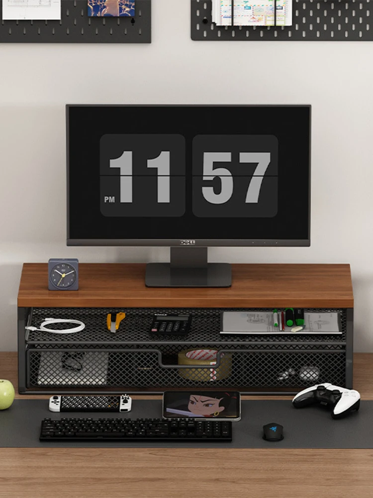 

Двухуровневый органайзер для стола с выдвижным ящиком, подставка для компьютера, подставка для монитора, офисные аксессуары для рабочего стола