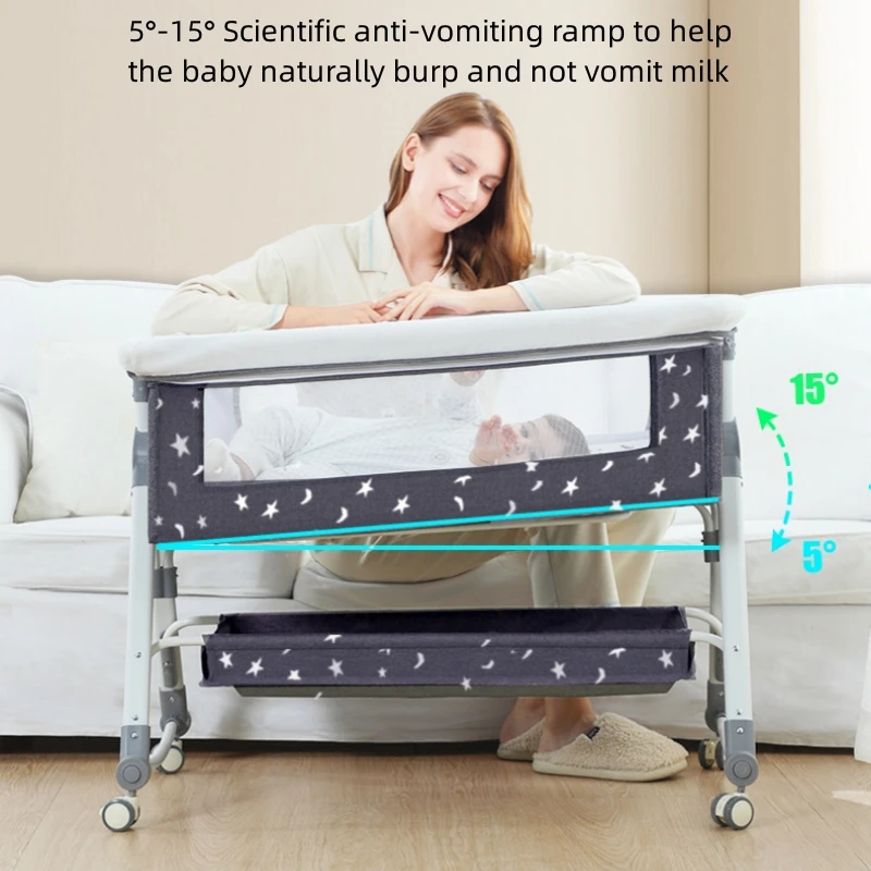 0-24 months crib Splice Queen bed Newborn bed Baby Shaker bb Foldable multi-functional crib cradle for children