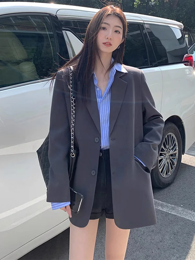 

Bla Casual Women's Suit Jaet Small Size Spring Autumn New Design Commute Sle ort Length One Button Pure Color