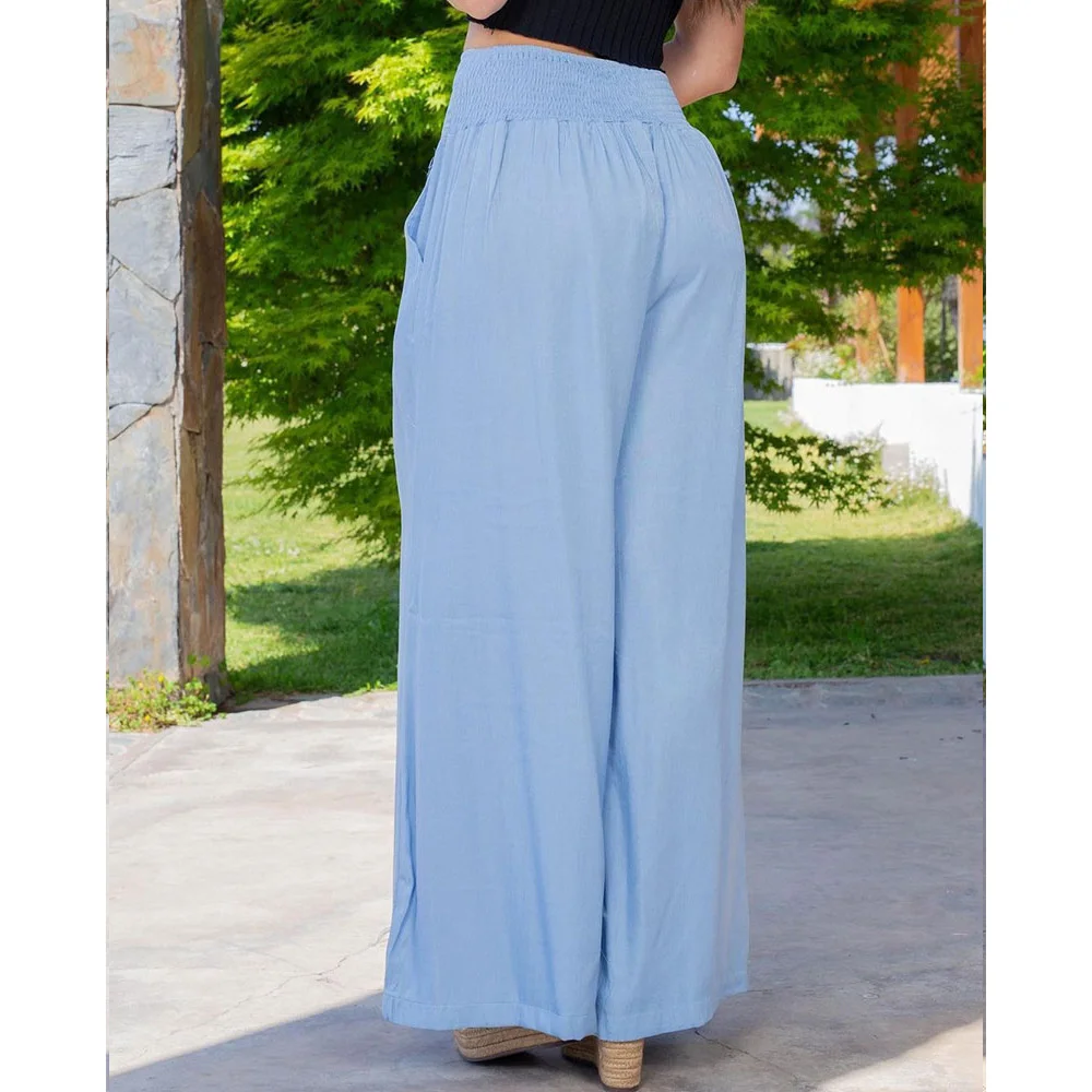 Pantalones acampanados de pierna ancha para mujer, pantalones vaqueros acampanados grandes, pantalones de cintura alta, ropa de calle informal Y2K, ropa elegante para mujer