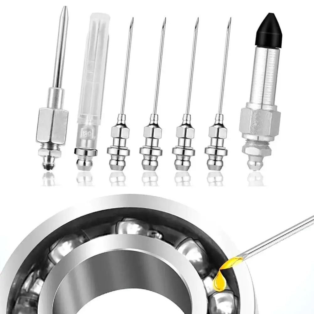 Grease Gun Needle Nose Dispenser Adapter Carbon Steel Lubrication Nozzle Tip Grease Fitting Accessories for Automotive Tool