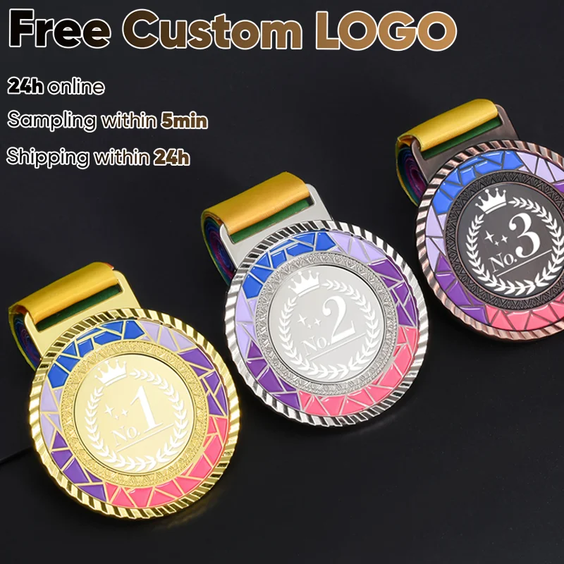 1PCS Creative Award Free Customization Commemorative Medals Marathon Gold Medals Champion Children's Medals Souvenirs Gift