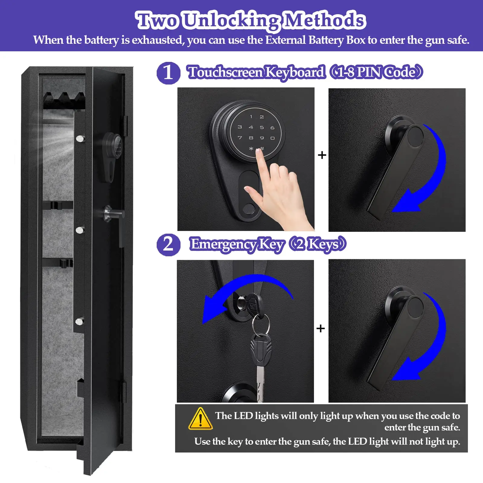 KAER 3-5 сейфов для домашних винтов и пистолетов, сейфы для быстрого доступа для дробовиков, шкафы с регулируемой стойкой, карманами и удаления