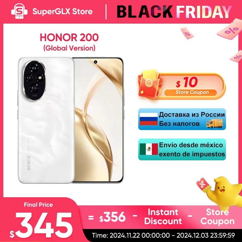 2024 Global Version HONOR 200 Snapdragon 7 Gen 3 5G Smartphone 6.7'' AMOLED Display 5200mAh Support HONOR 100W SuperCharge