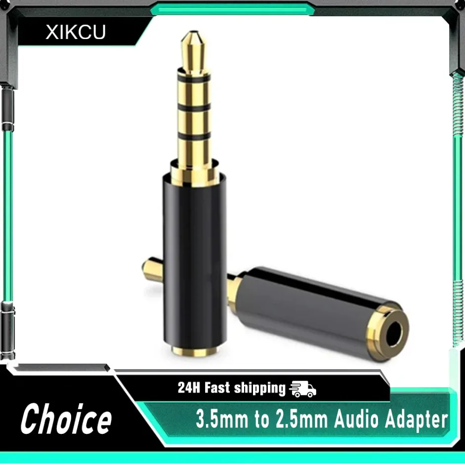 XIKCU Neuer Jack 3,5 mm auf 2,5 mm Stecker auf Buchse Audio-Adapter für Lautsprecher, Laptop, Kopfhöreranschluss, Aux-Kabelanschluss 2,5 auf 3,5