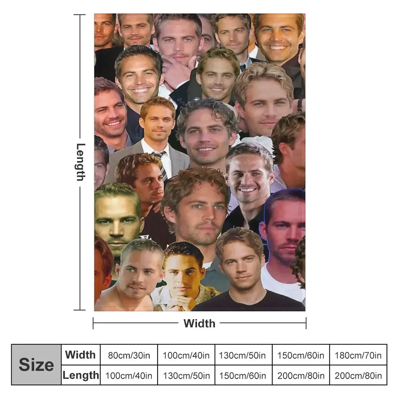 Paul Walker Photo Collage Throw Blanket couch cozy soft plush fuzzy picnic outdoor blanket